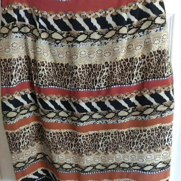 Silk Club Collection Skirt Animal Print Bead Sequined Sz 8 Waist 30 Leng… - Picture 4 of 6